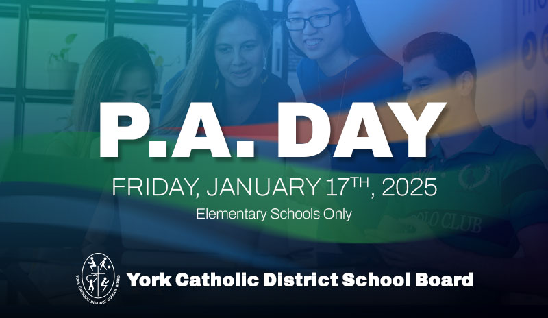 YCDSB P.A. Day: Friday, January 17, 2025